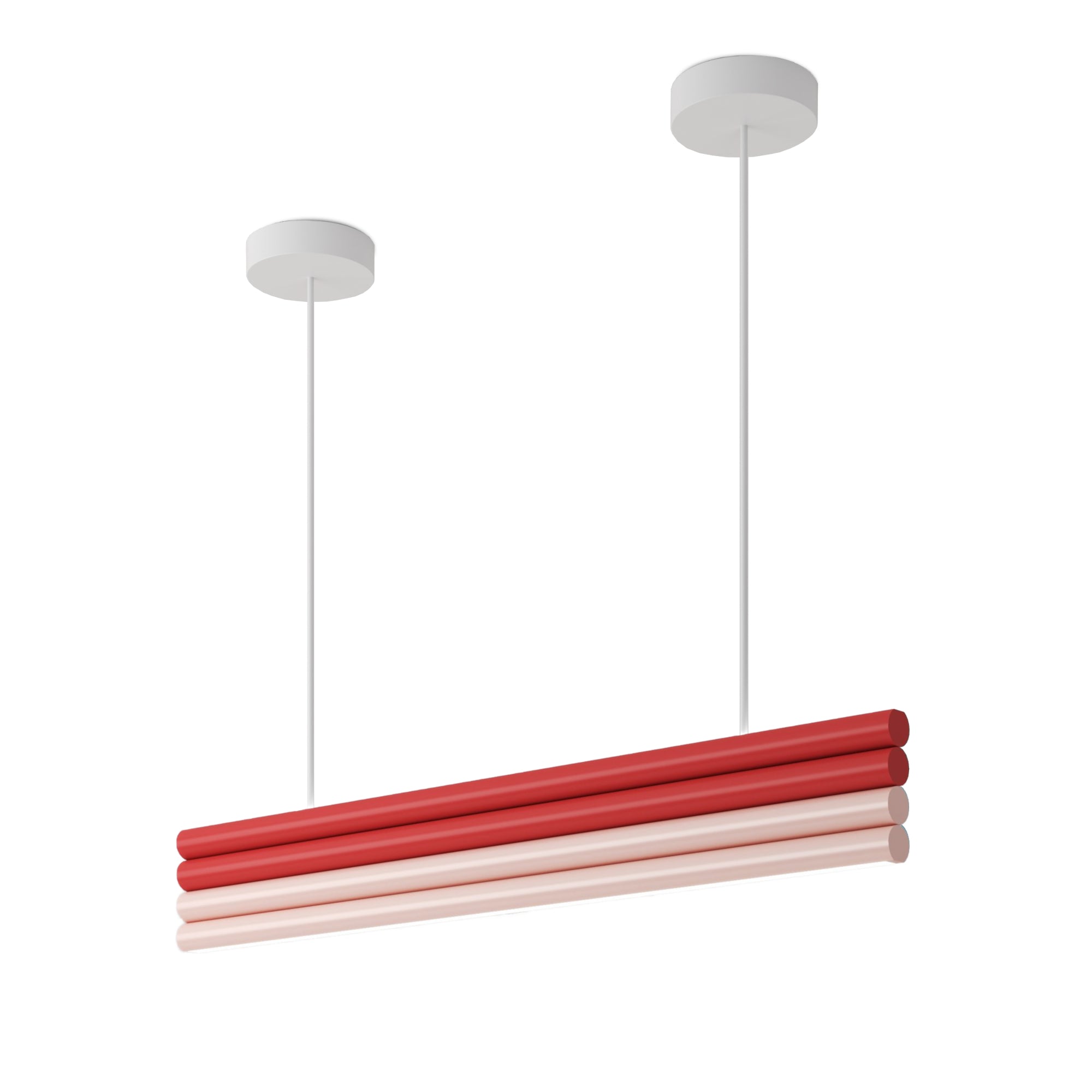 Parallel Tubes P03 Pendant Lamp - White/Red/Pink