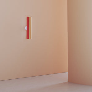 مصباح حائط على شكل أنابيب متوازية W02 - أحمر/رملي