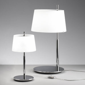 مصباح طاولة صغير باشن - كروم/أبيض