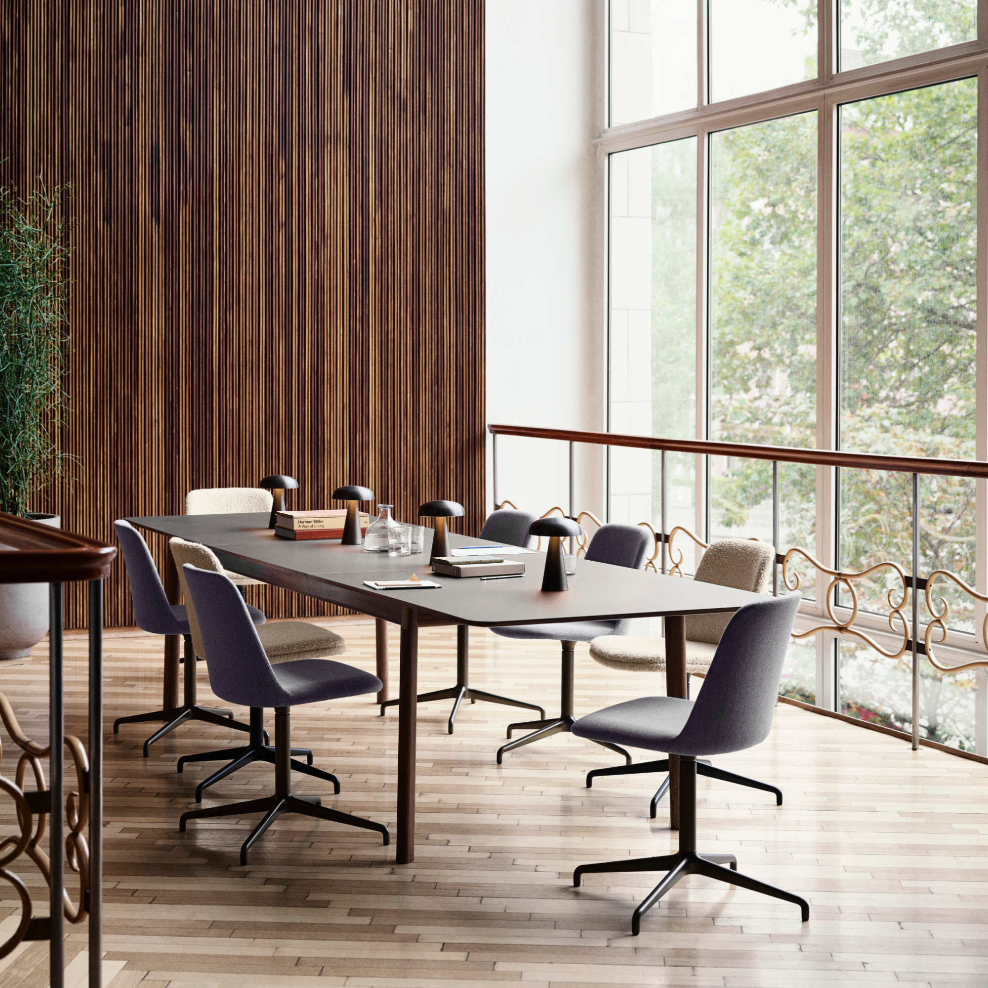 Patch HW2 Dining Table - Walnut/Brass/Fenix 0749 Cacao Orinoco-3