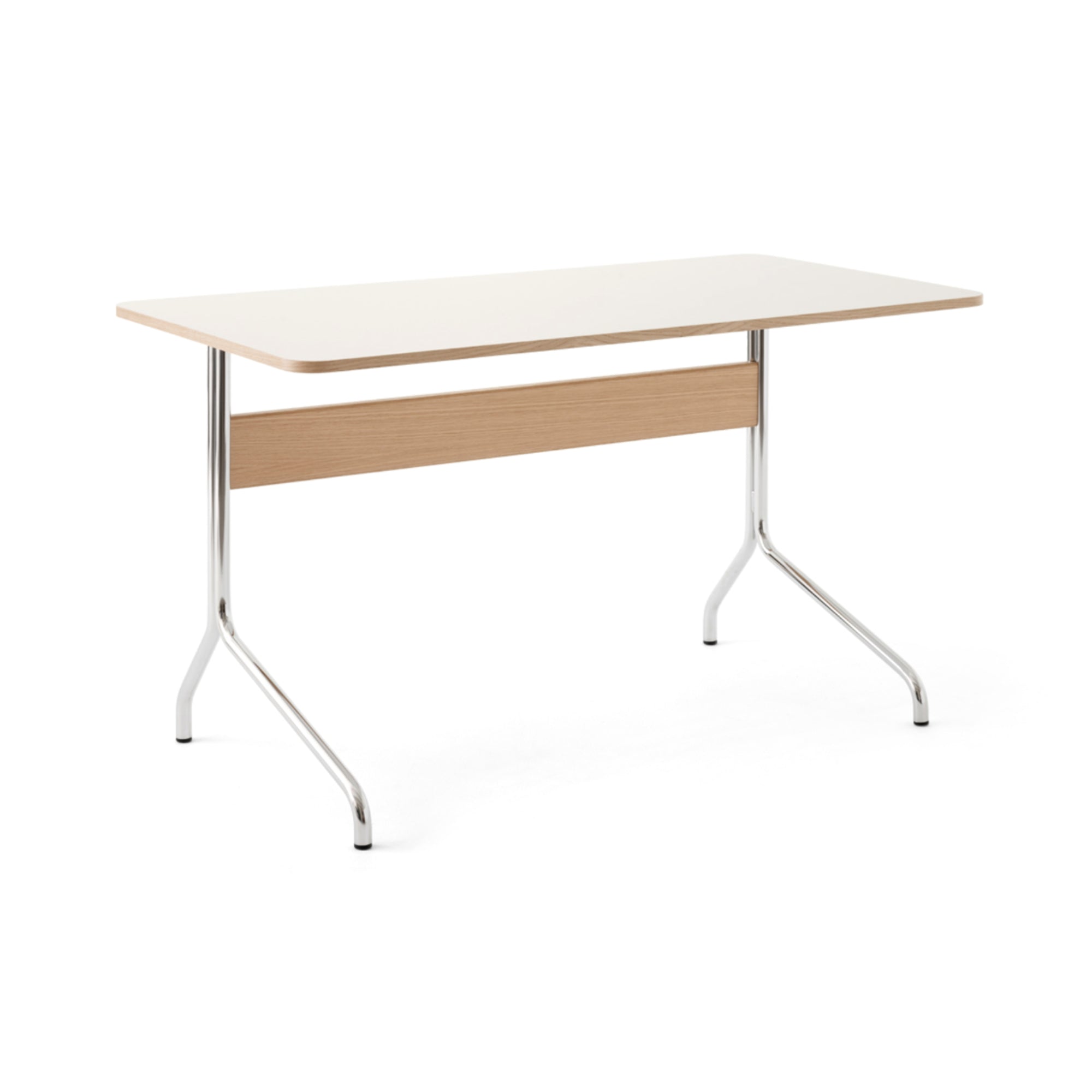 Pavilion AV16 Desk - Chrome/Oak/Mushroom Linoleum 4176-1