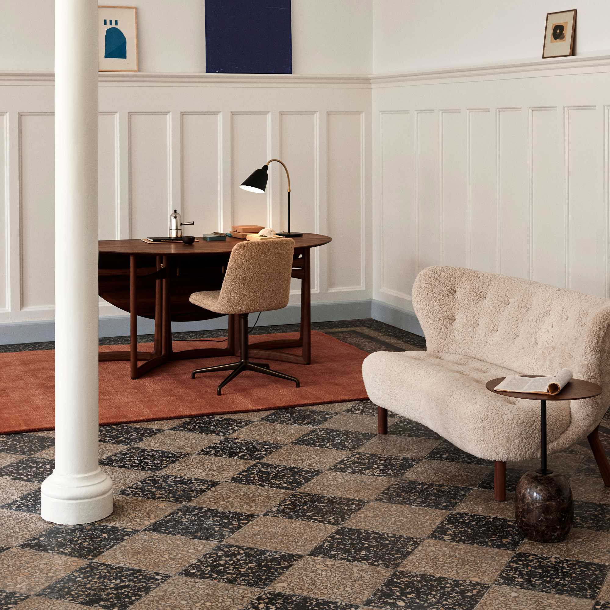 أريكة Little Petra VB2 - خشب البلوط/جلد الغنم ضوء القمر 17 ملم-4