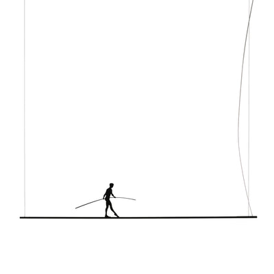 Phil Tightrope Walker Ceiling Lamp - Black Metal