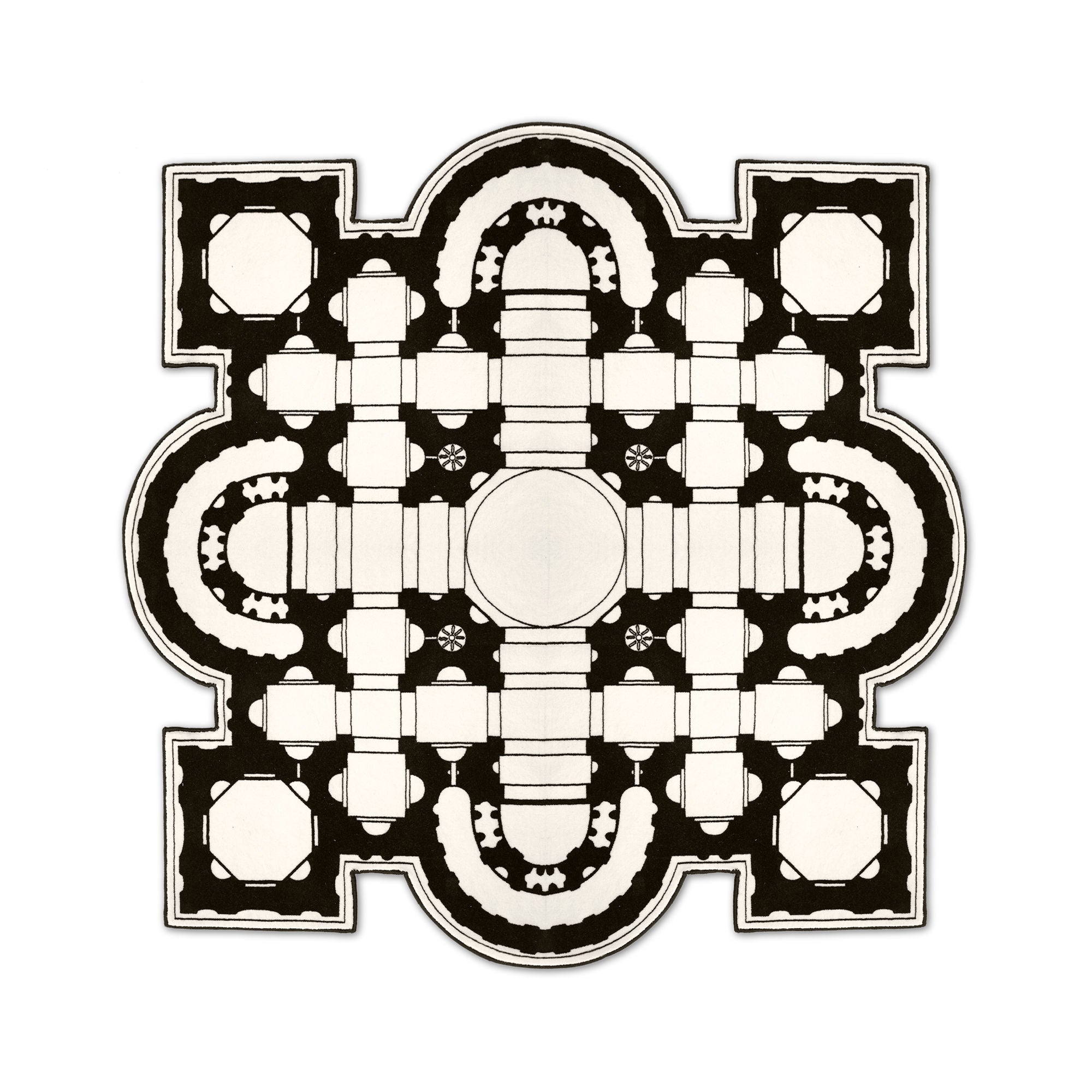 Pietro Rug - Black & White - 270 x 270