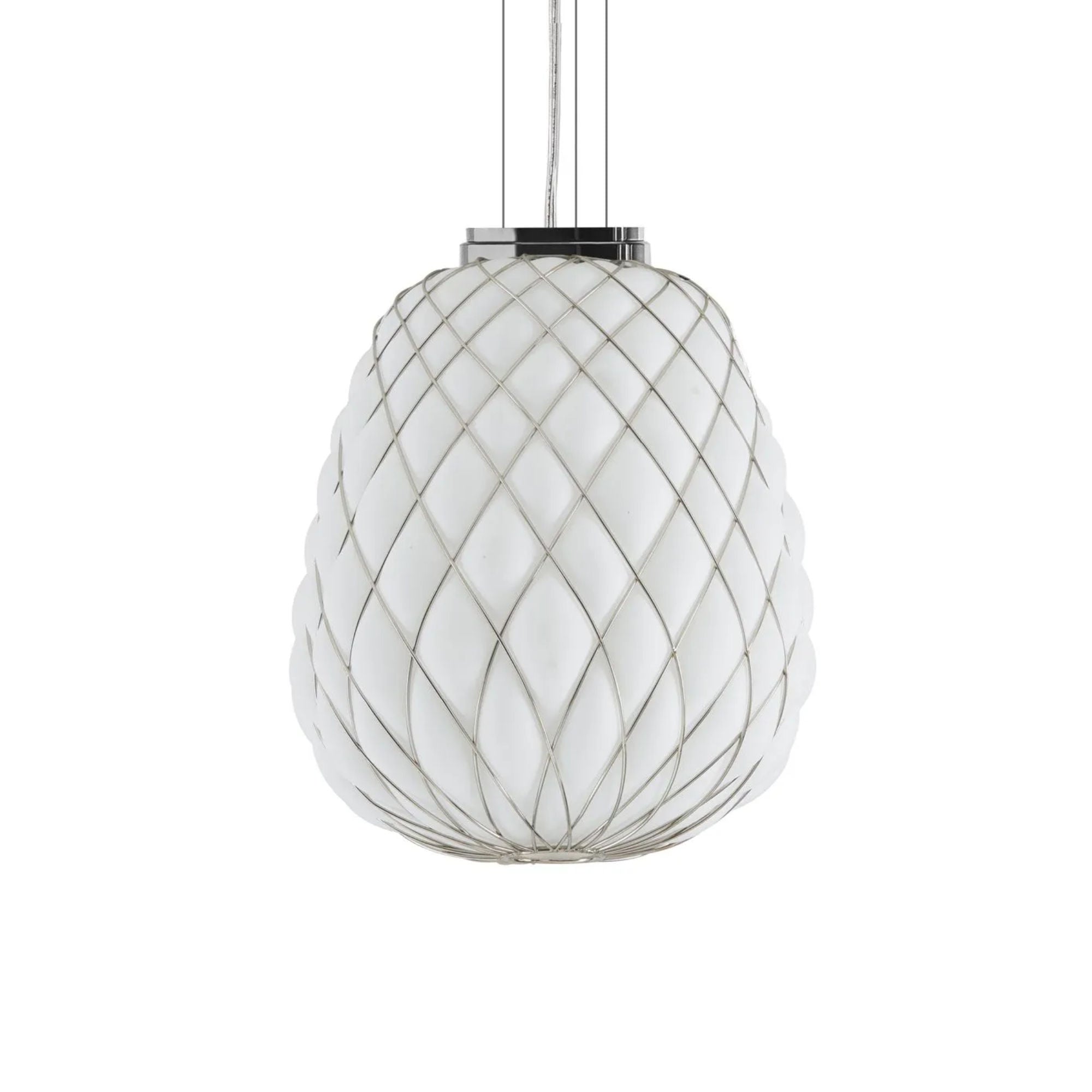 Pinecone Large Pendant Lamp - Chrome/White-1