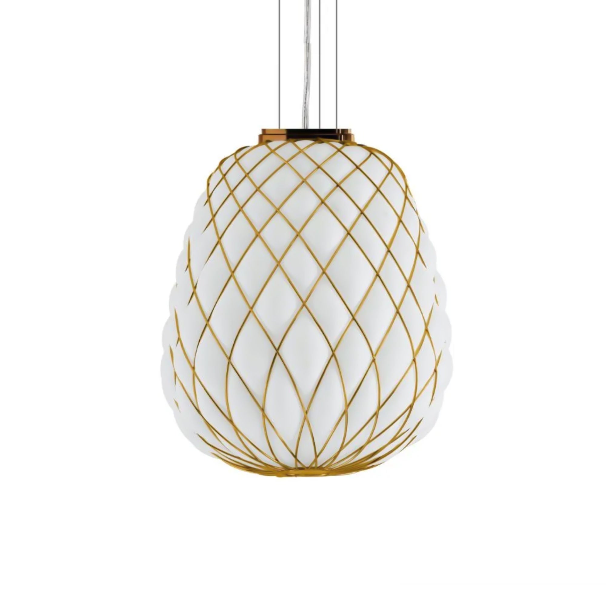Pinecone Large Pendant Lamp - White/Gold-1