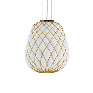 Pinecone Large Pendant Lamp - White/Gold