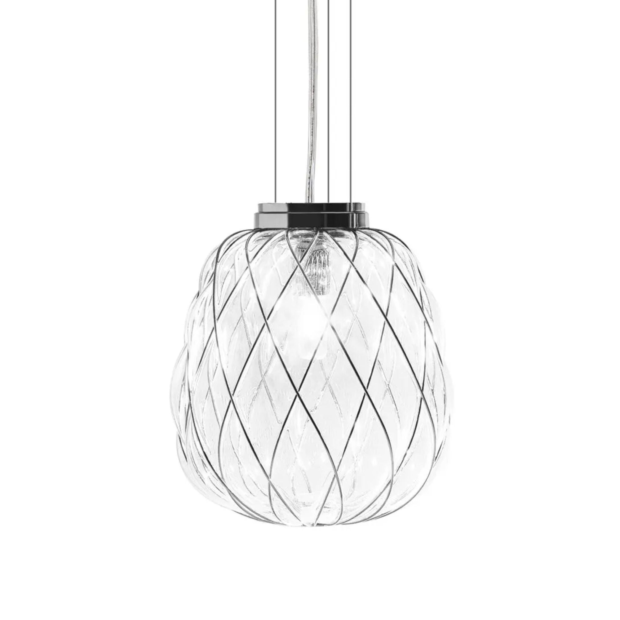 Pinecone Pendant Lamp - Chrome/Clear