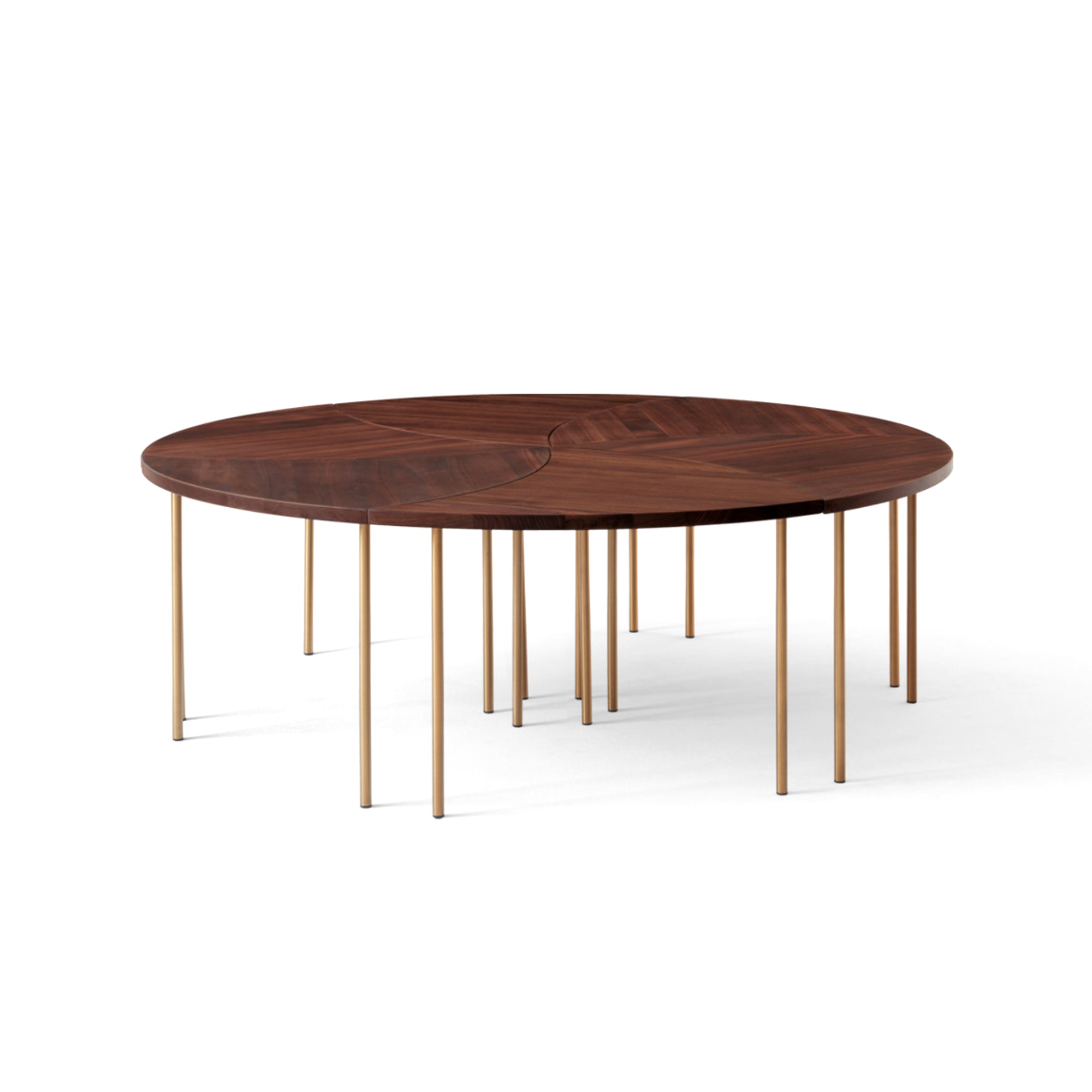 Pinwheel HM7 Side Table - Brass/Oiled Walnut-5