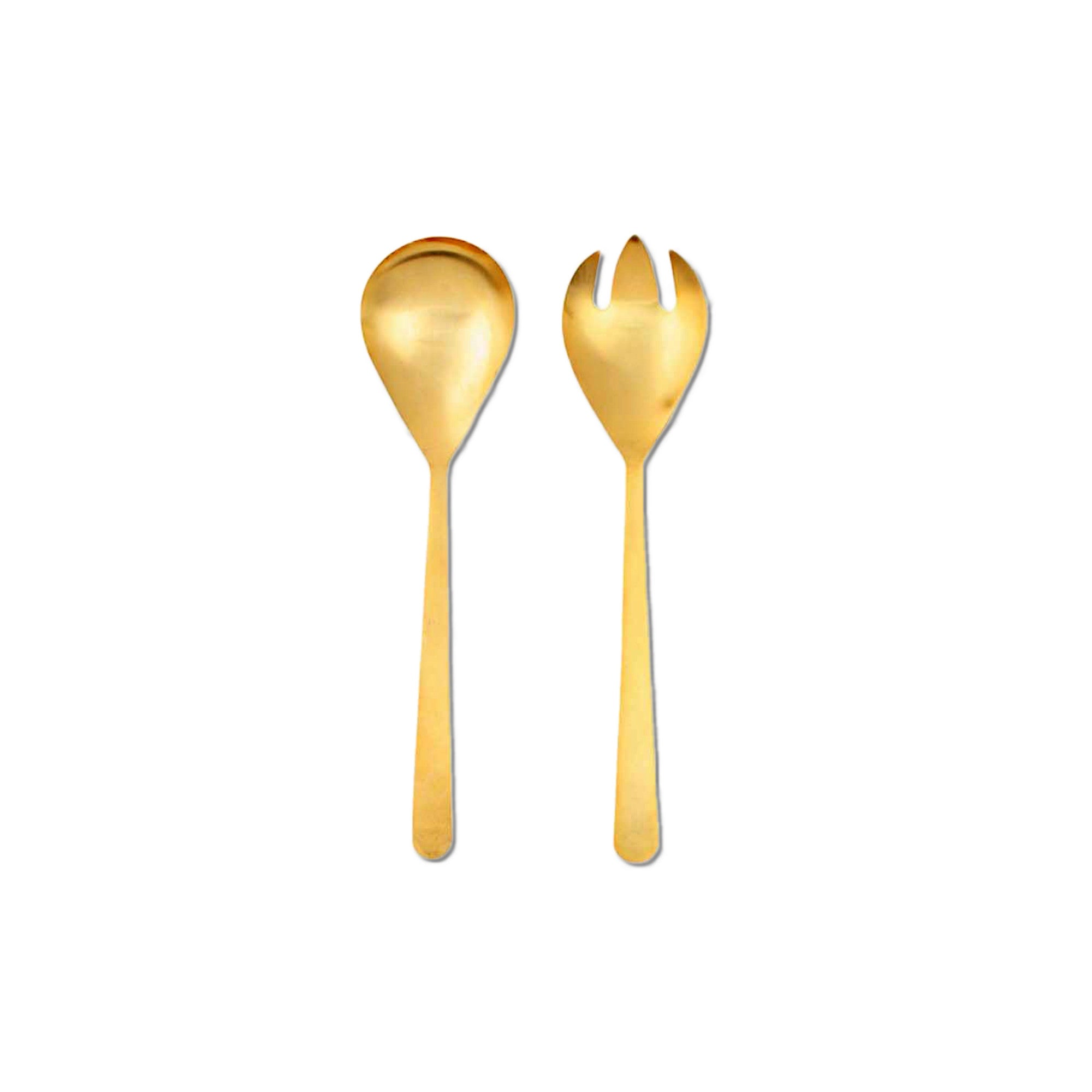 Oslo Salad Servers - Matte Gold (Set 2)