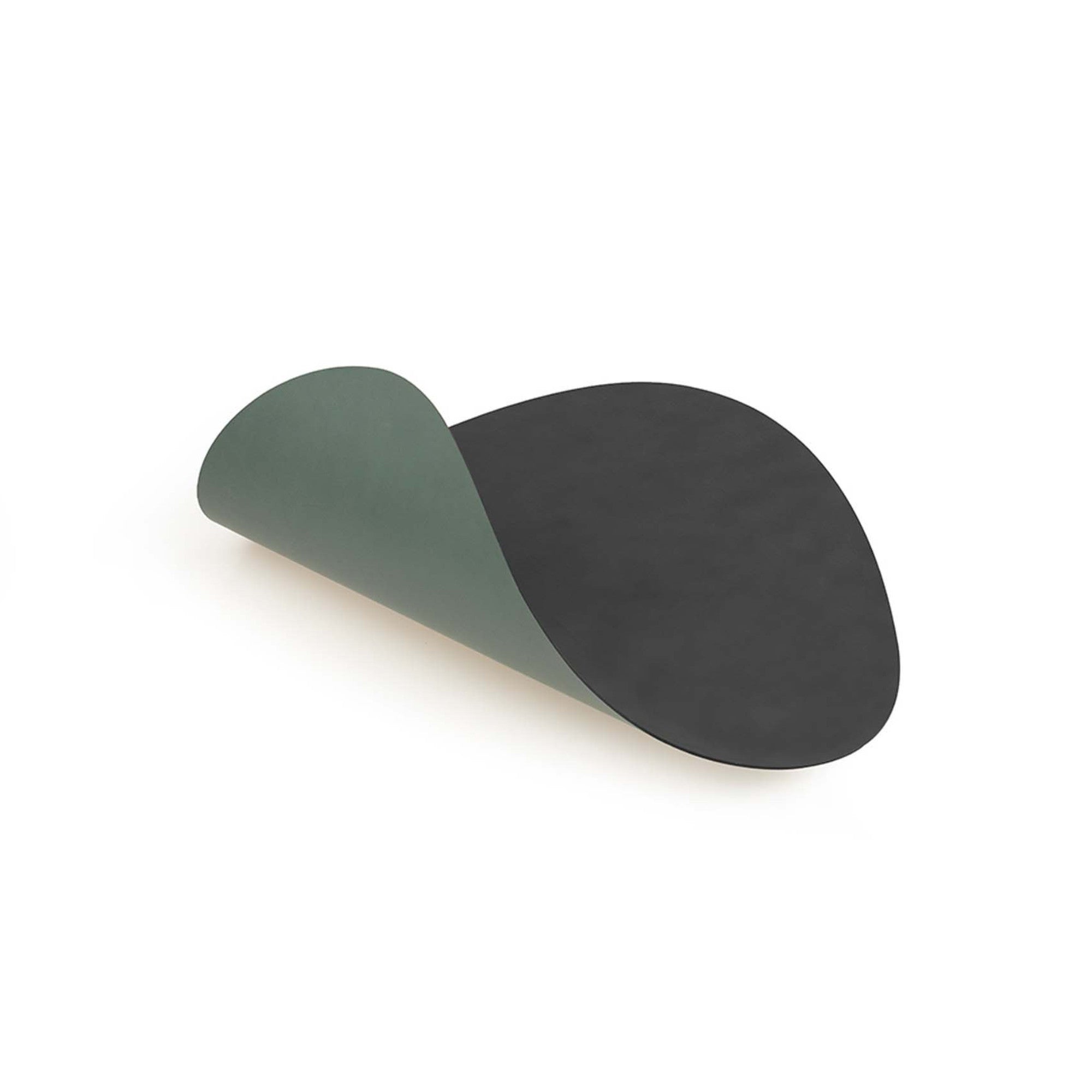 Table Mat Double Oval Large Cloud Anthracite/Nupo Pastel Green