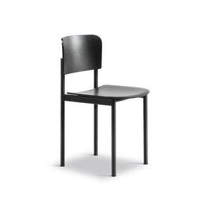 Plan 3412 Dining Chair - Black Steel/Black Ash