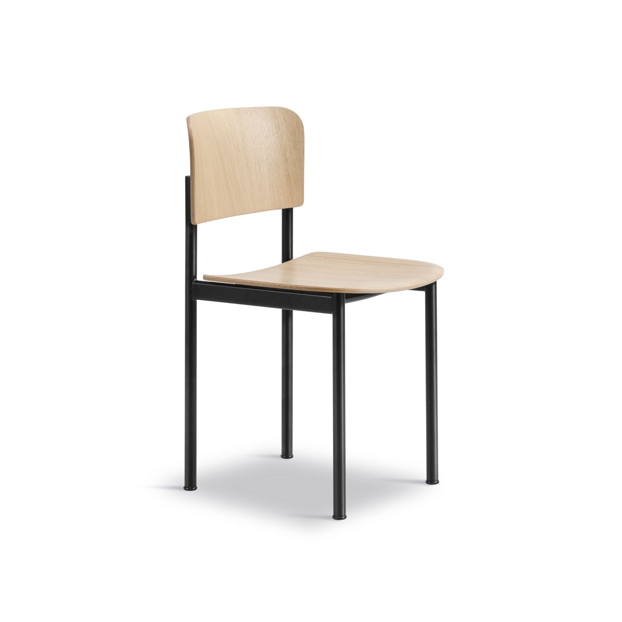 Plan 3412 Dining Chair - Black Steel/Oak Lacquered-1