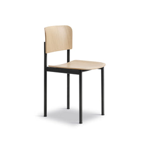 Plan 3412 Dining Chair - Black Steel/Oak Lacquered