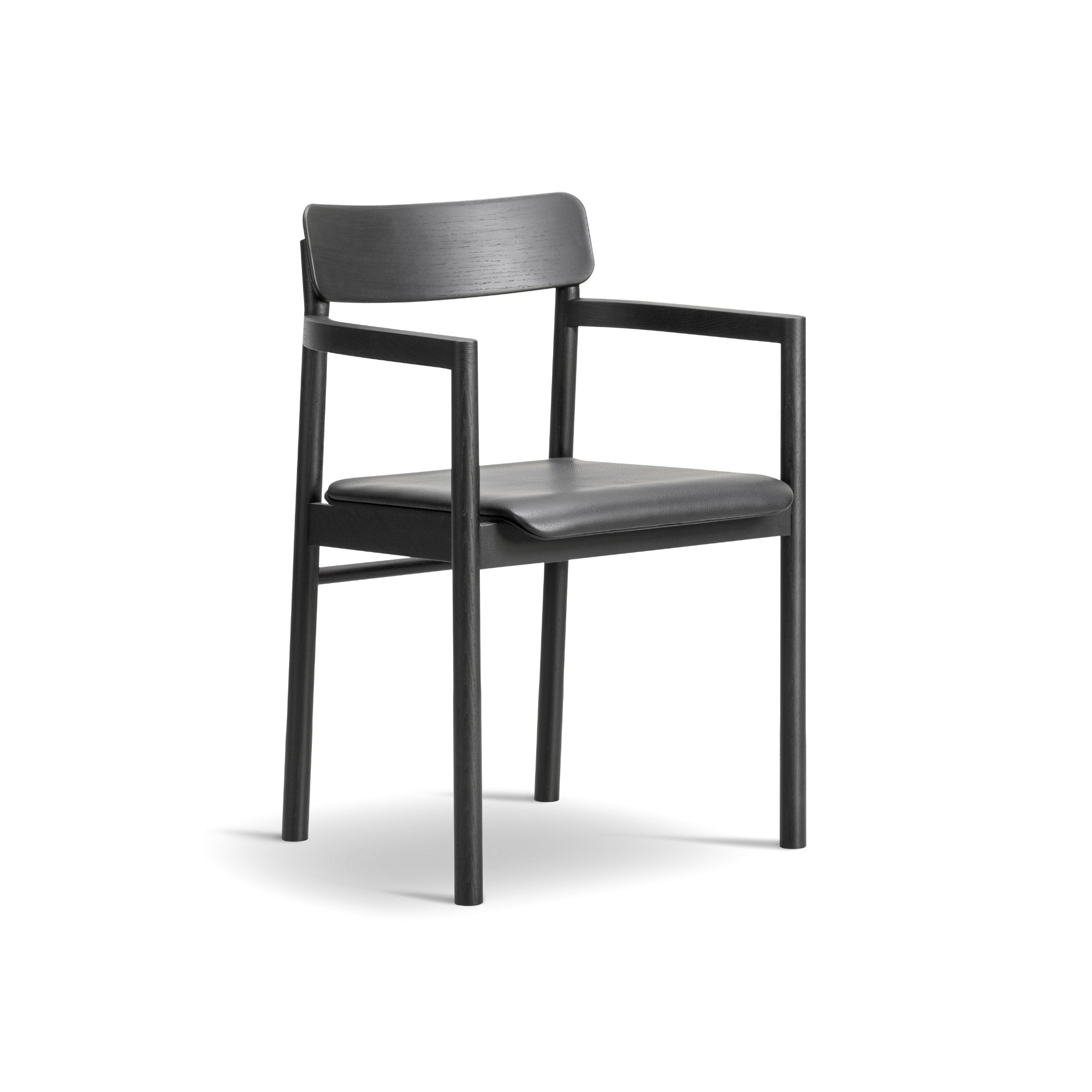 Post 3446 Armchair - Black Lacquered Oak/Leather 2 (Primo 88)