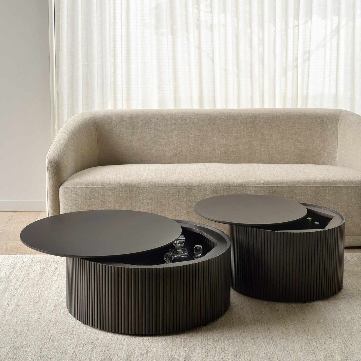 Roller Max 35001 Coffee Table - Varnished Mahogany Dark Brown-3