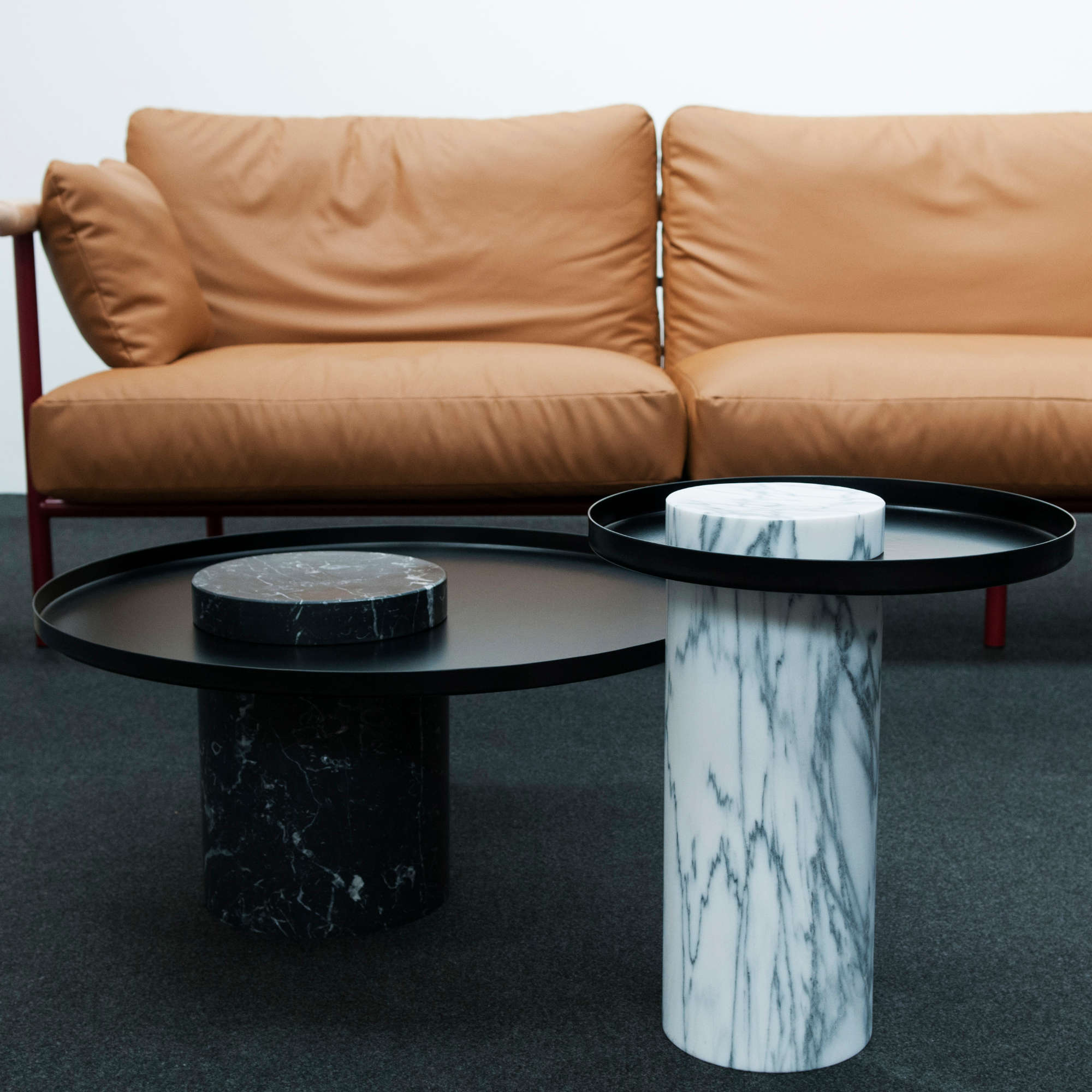 Salute Medium Side Table - Marquina/Black-3
