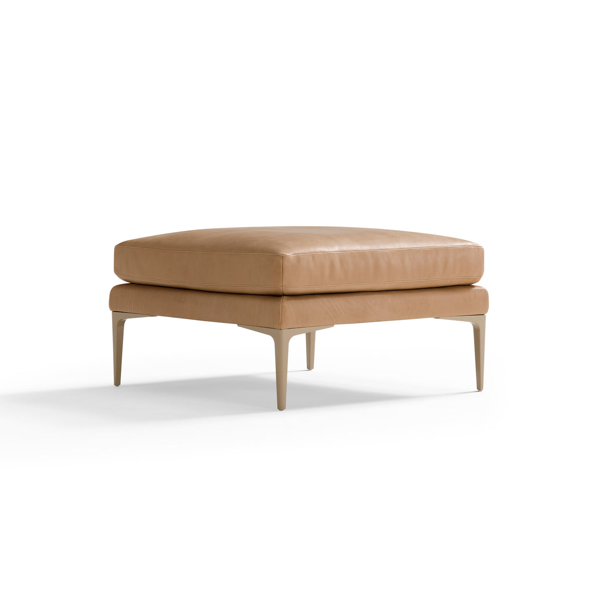 Segno Pouf & Ottoman – 75x46 / Metal (Ral 1019) / Leather (Legacy 8003)-1