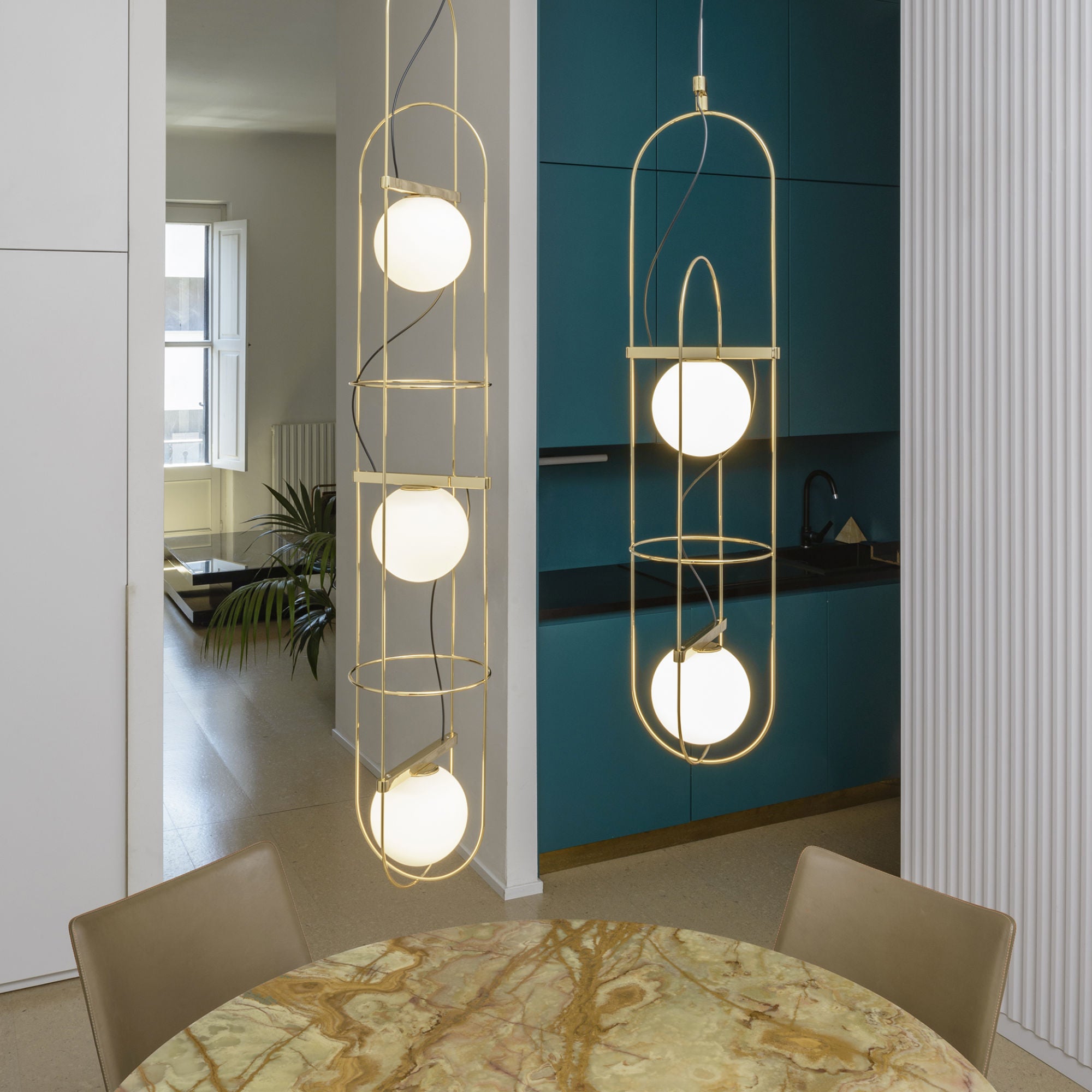 Setareh Large Pendant Lamp -Gold/White-2