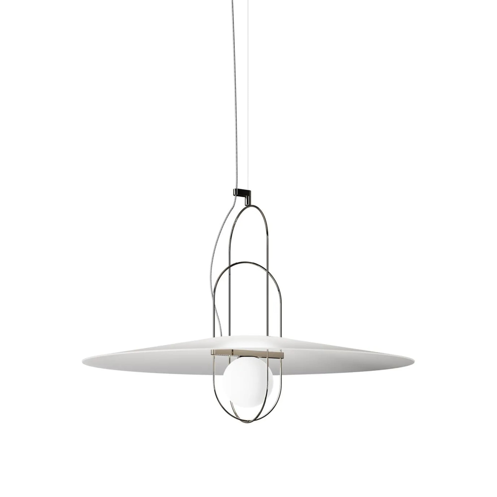 Setareh Glass Large Pendant Lamp -Black/White
