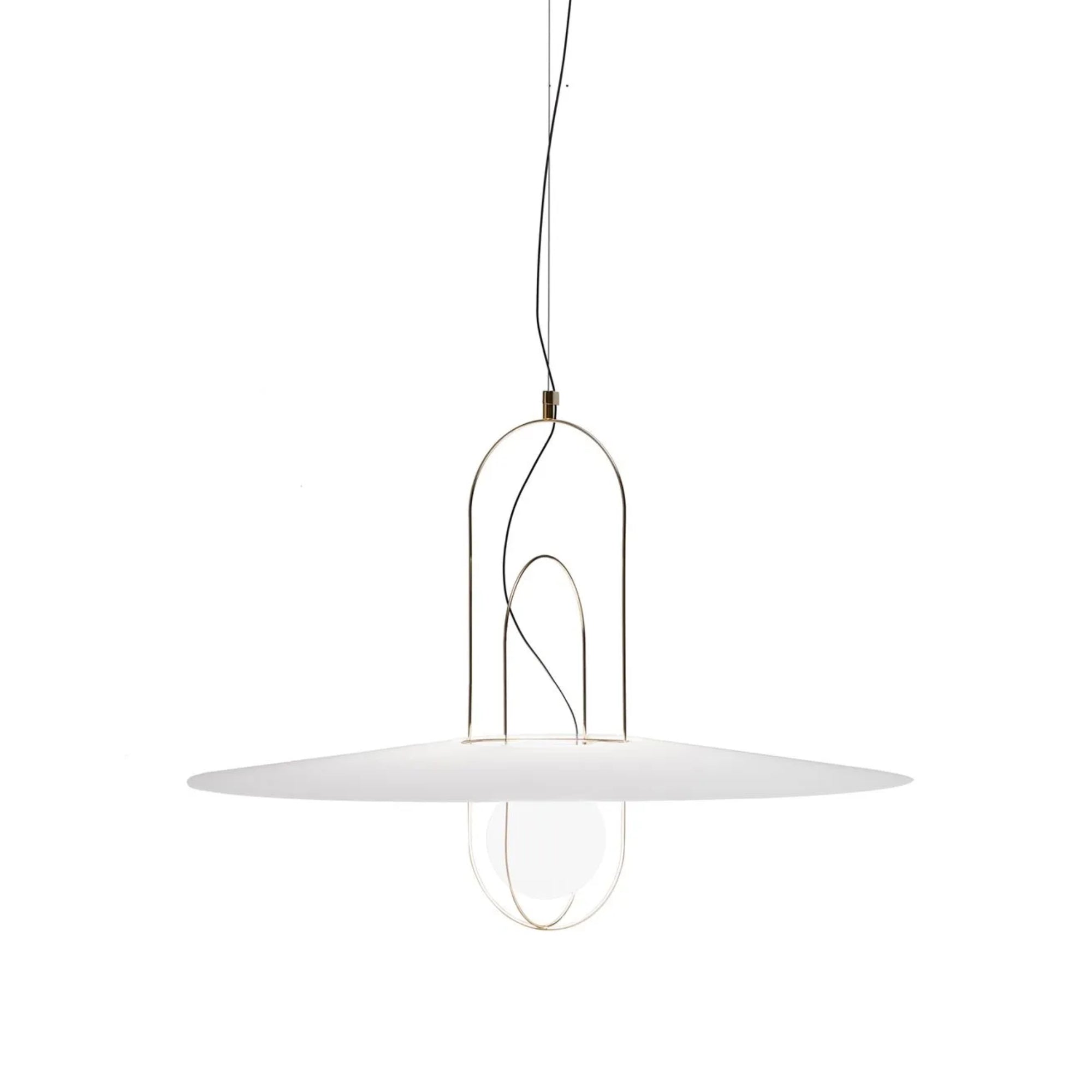 Setareh Glass Large Pendant Lamp -Gold/White-1