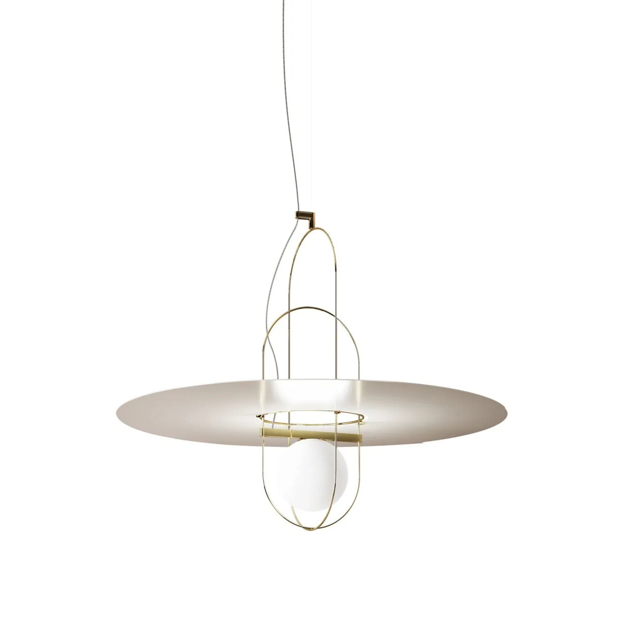 مصباح ستارة معدني متوسط ​​الحجم - ذهبي/أبيض