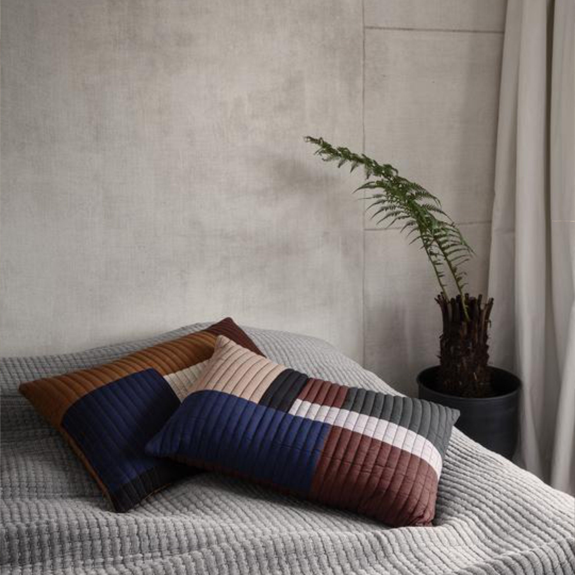 Shay Quilt Cushion Rect. - Cinnamon-2