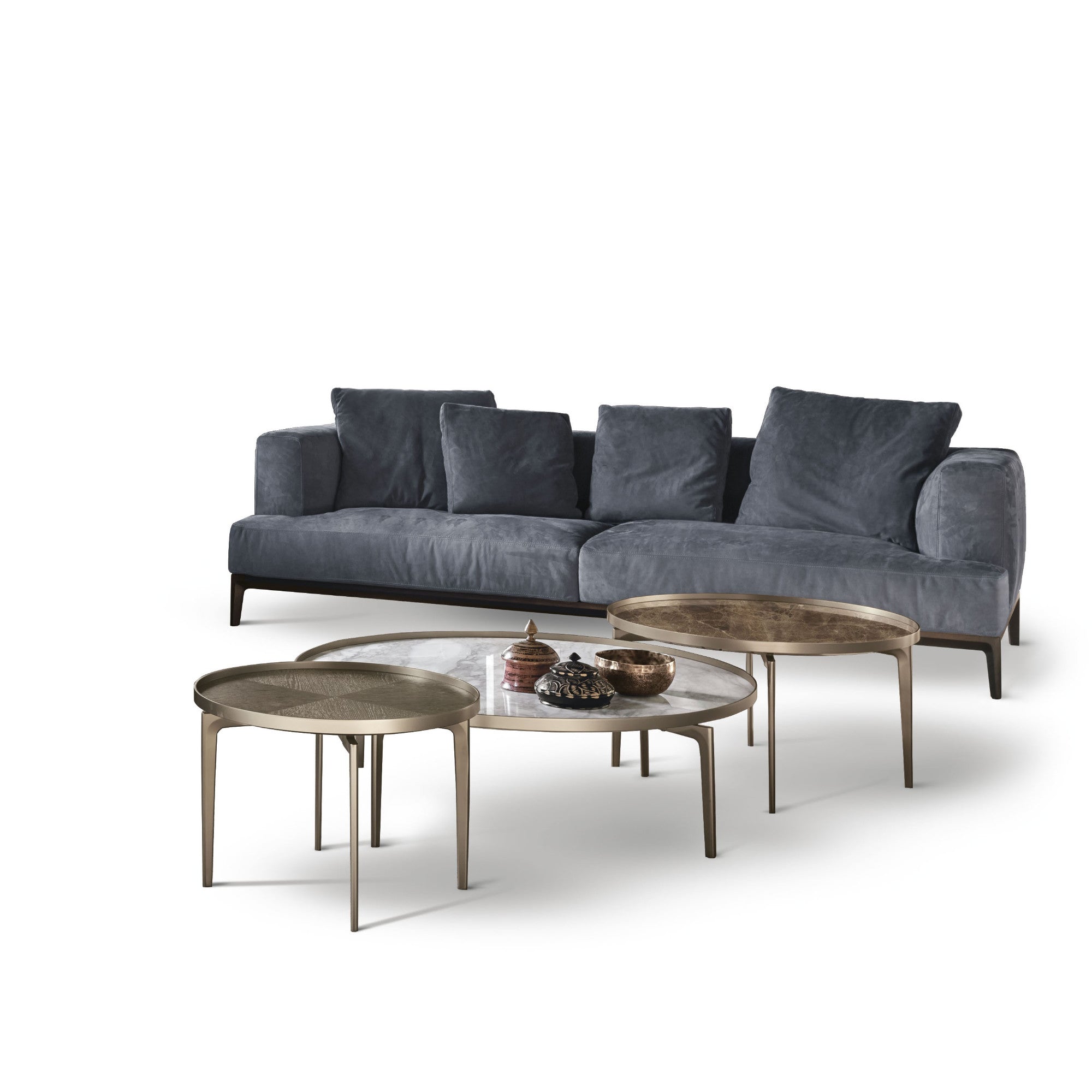 Sirio TSR70 Coffee Table - Empire Gold/Calacatta-2