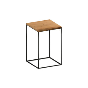 Slim Irony 631 Side Table - Copper Black/Aged Solid Wood
