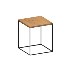 Slim Irony 633 Side Table - Black/Aged Solid Wood