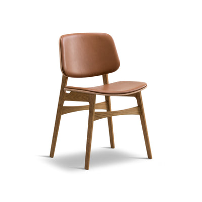 Soborg 3051 Wood Base Dining Chair - Oak Oil/Leather 3 (Max 91)
