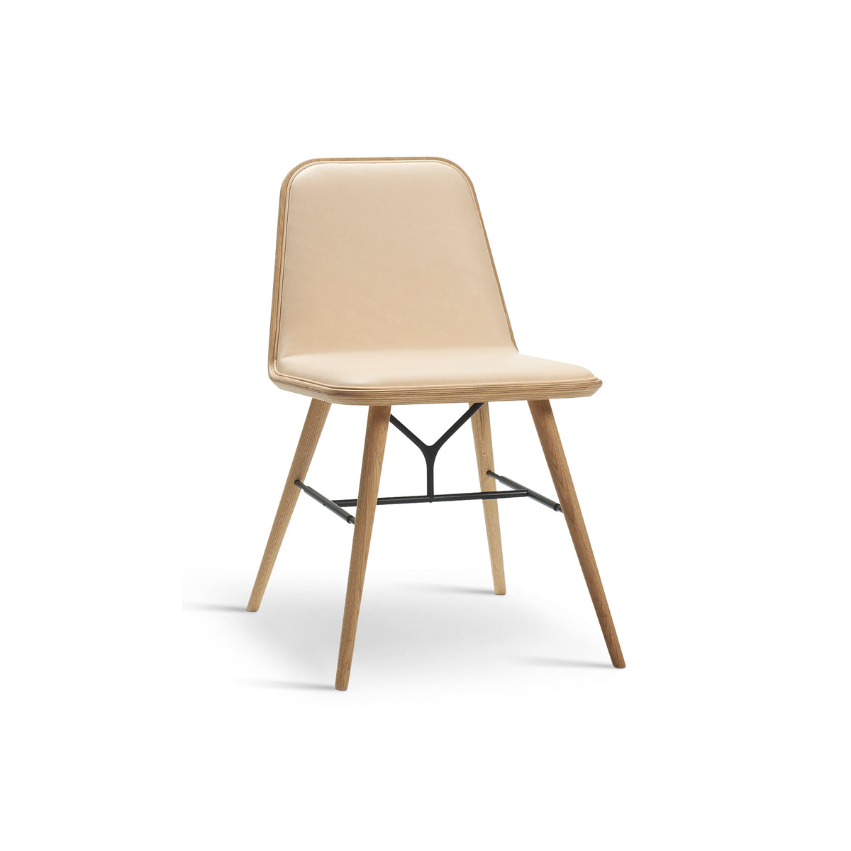 Spine Dining Chair – 46.5x76 / Wood (Lacquered Oak) / Leather (Vegeta 90)-1