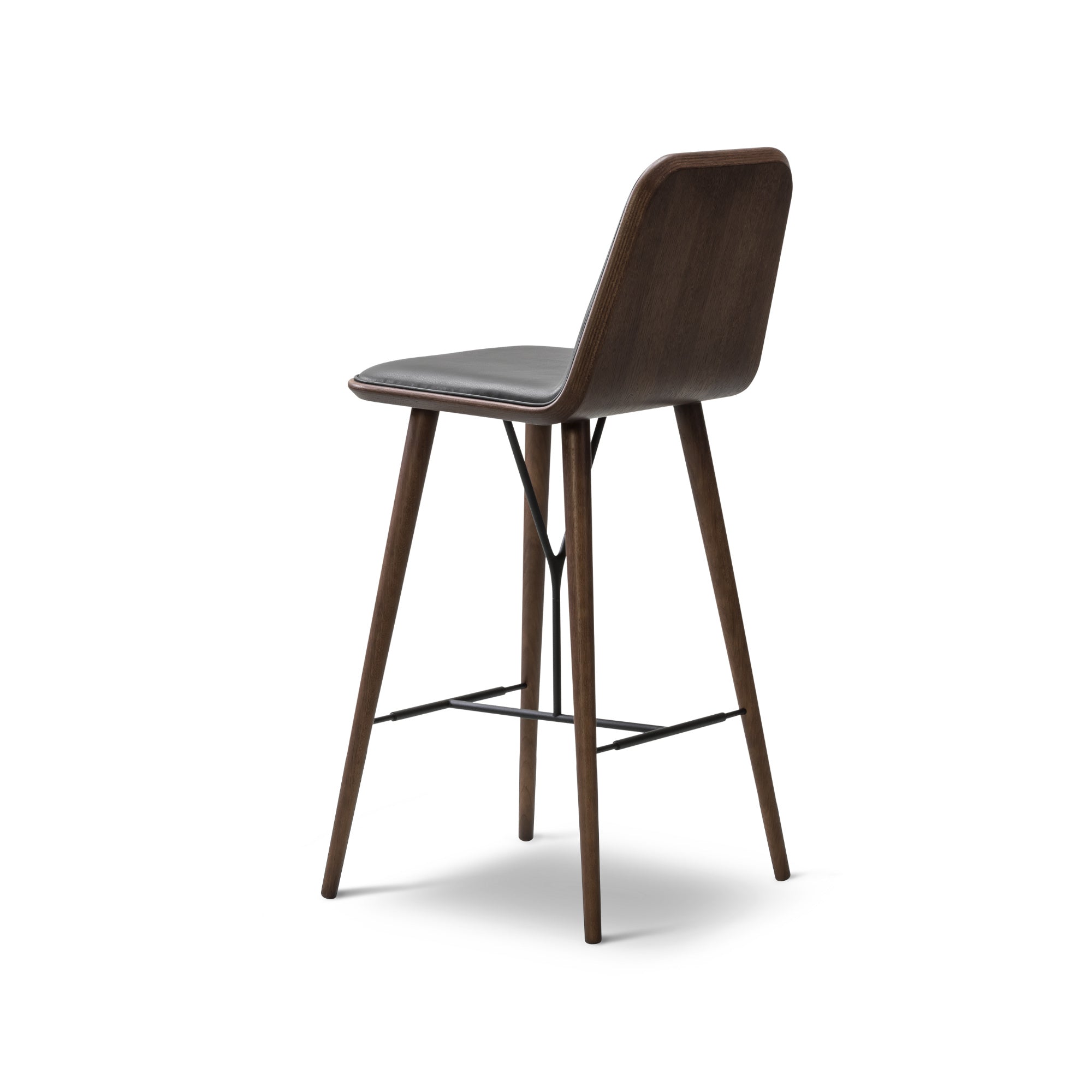 Spine 1731 Wood Base Barstool - Smoked Oak/Leather 2 (Primo 88)-3