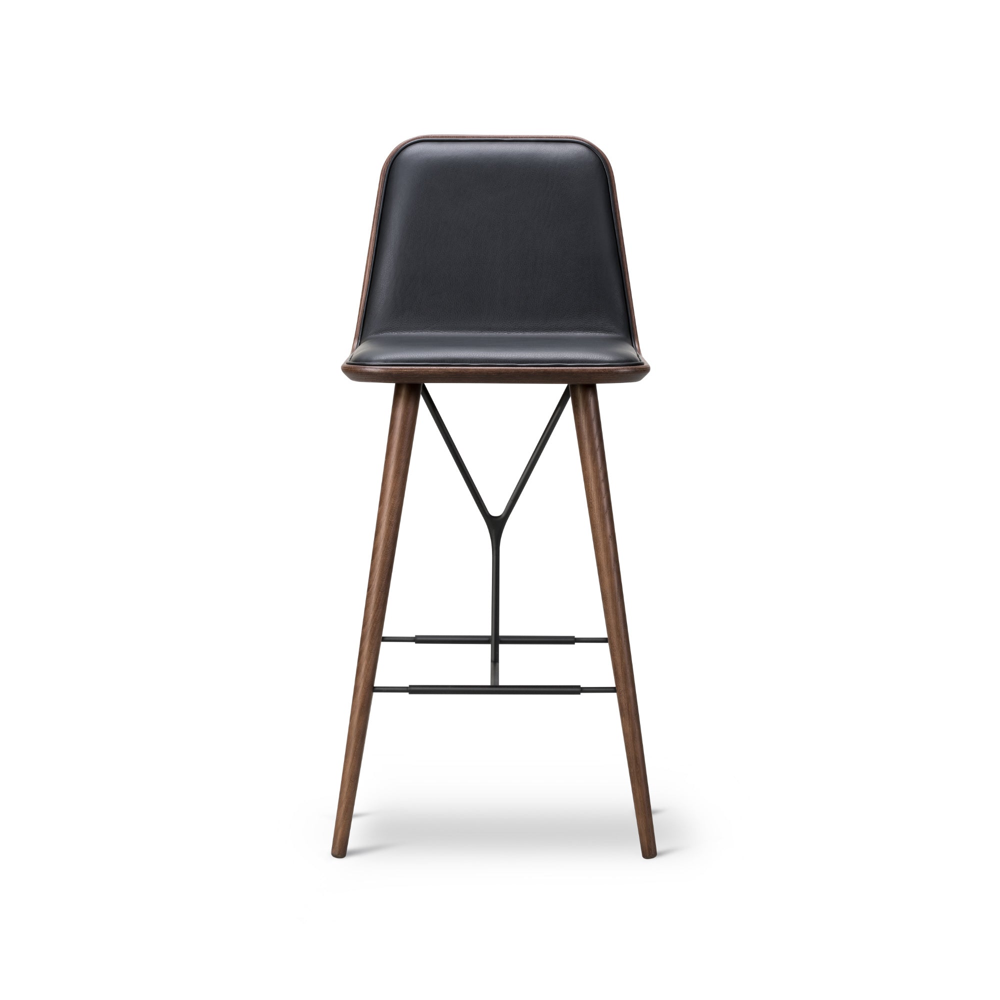Spine 1731 Wood Base Barstool - Smoked Oak/Leather 2 (Primo 88)