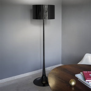 Spun Light Floor Lamp - Glossy Black