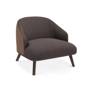 St. Tropez Armchair - Fabric (Time 029 - Khaki), Leather (Look Everest 030 - Brown)