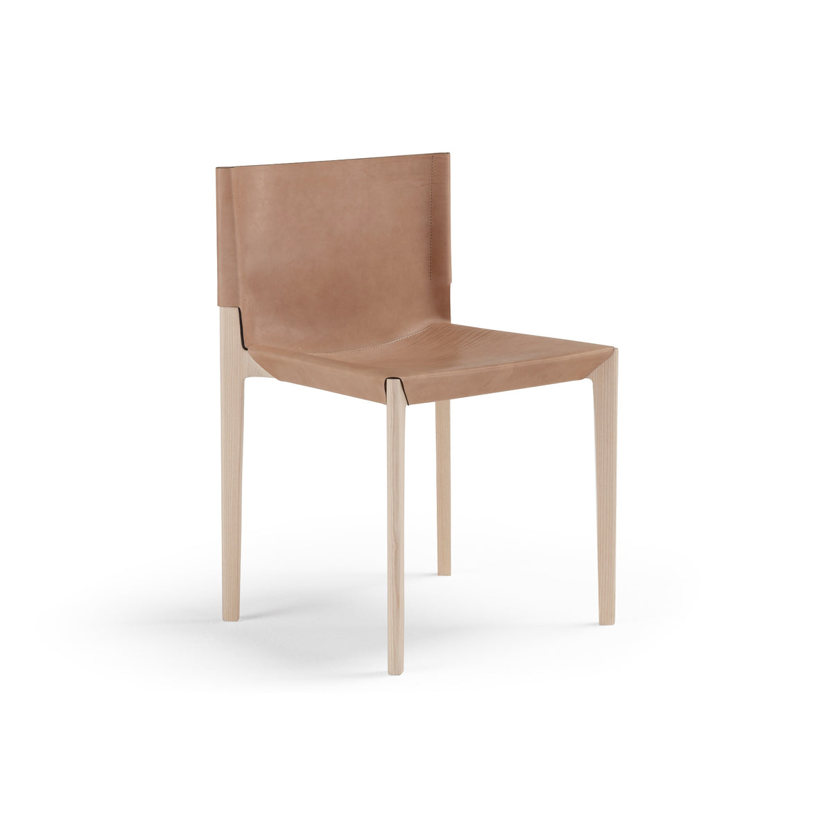 Stilt Dining Chair – 49x75 / Wood (Natural Oak) / Cuoio 41-1