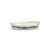 Feast Stripes Blue Serving Plate - Small/White Swirl