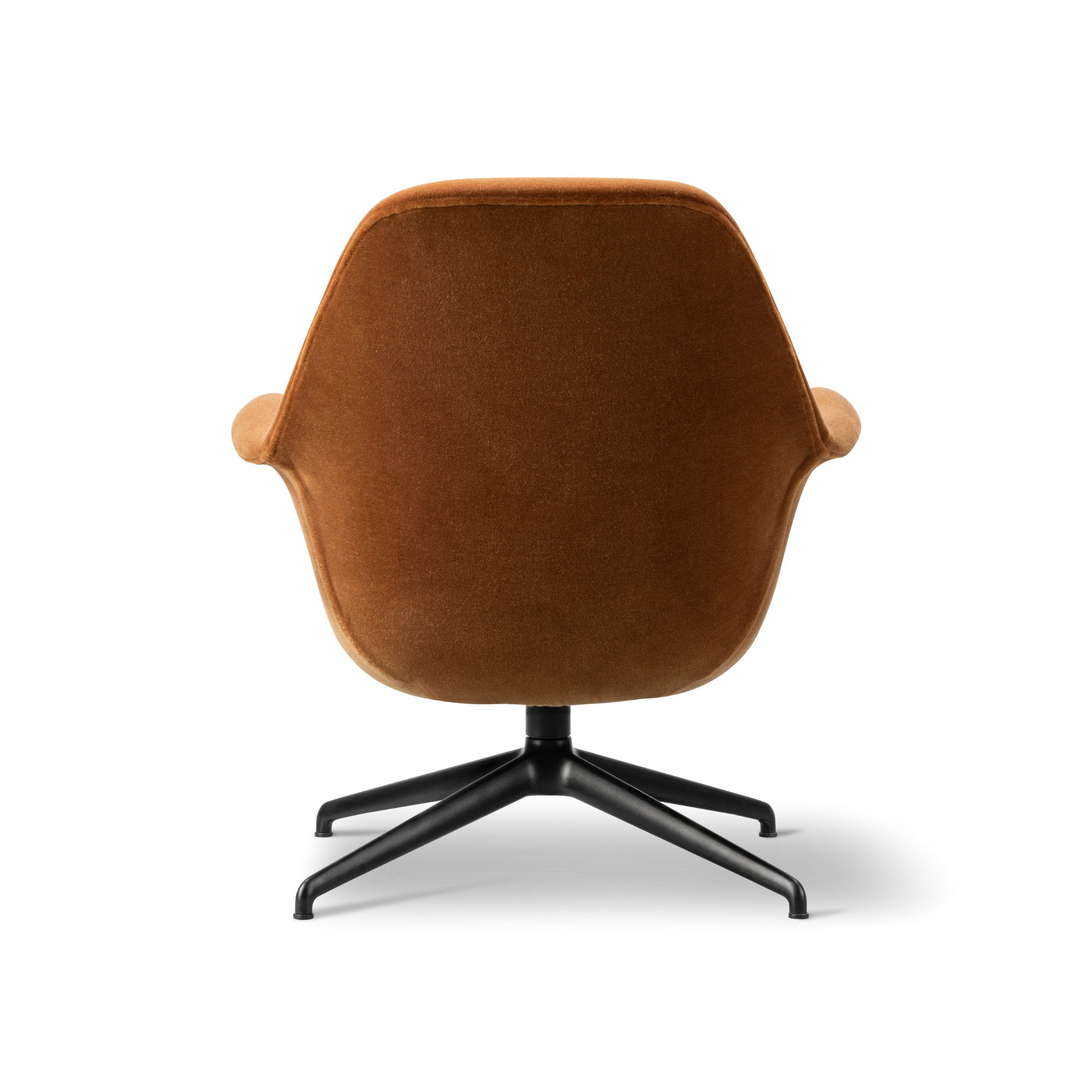 Swoon 1776 Swivel Base Lounge Armchair - Black/Fabric 5 (Grand Mohair 2103)-3