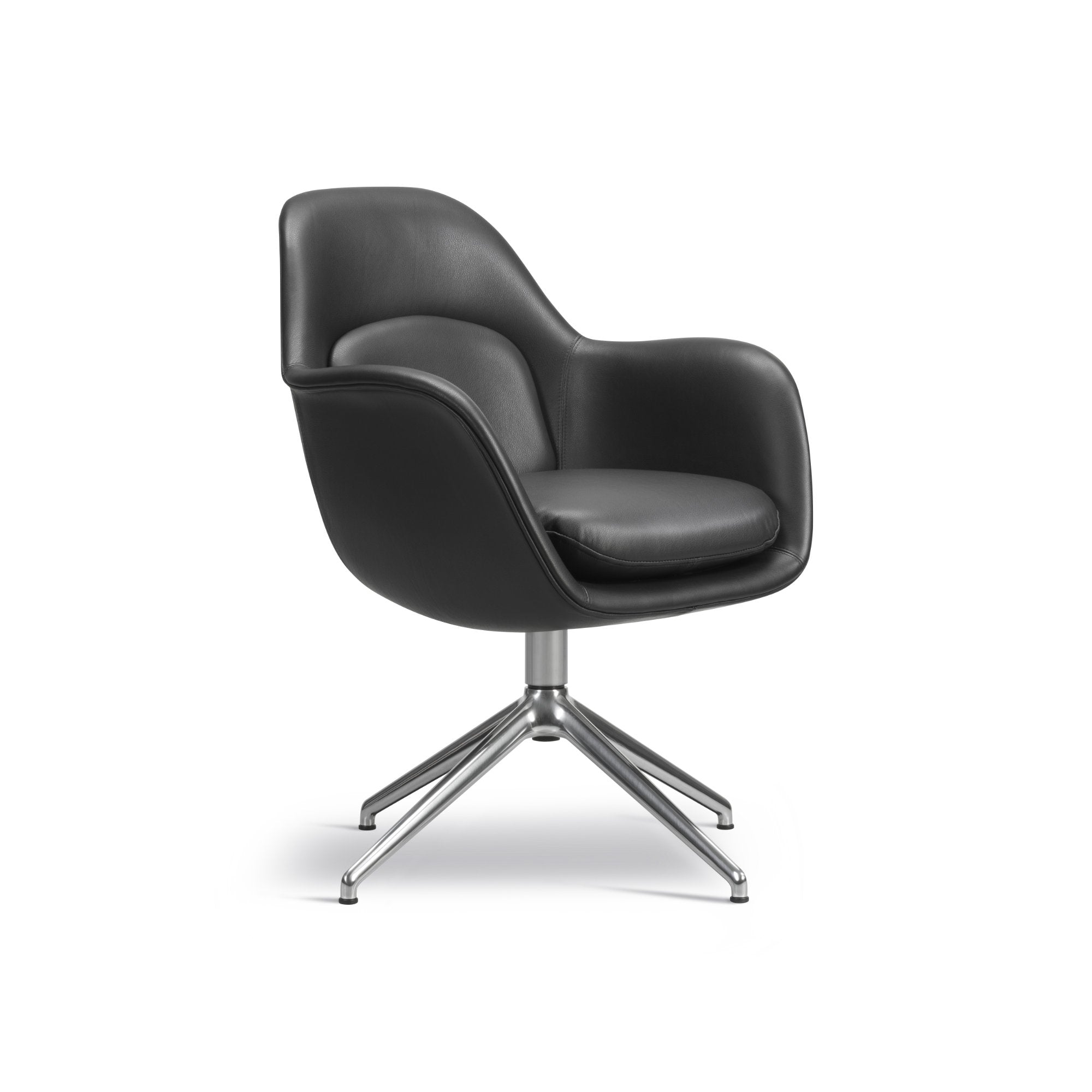 Swoon 1779 Swivel Base Armchair - Chrome/Leather 1 (Omni 301)-1