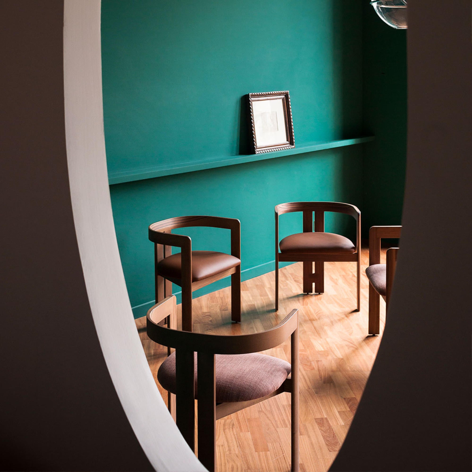 Pigreco 0PGRSD02 Dining Chair - Walnut/Leather 2 (Guarana 2006)-2