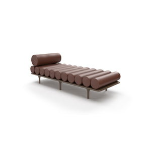 Five To Nine Daybed With Headrest - Walnut/Leather V (Guarana 2006)