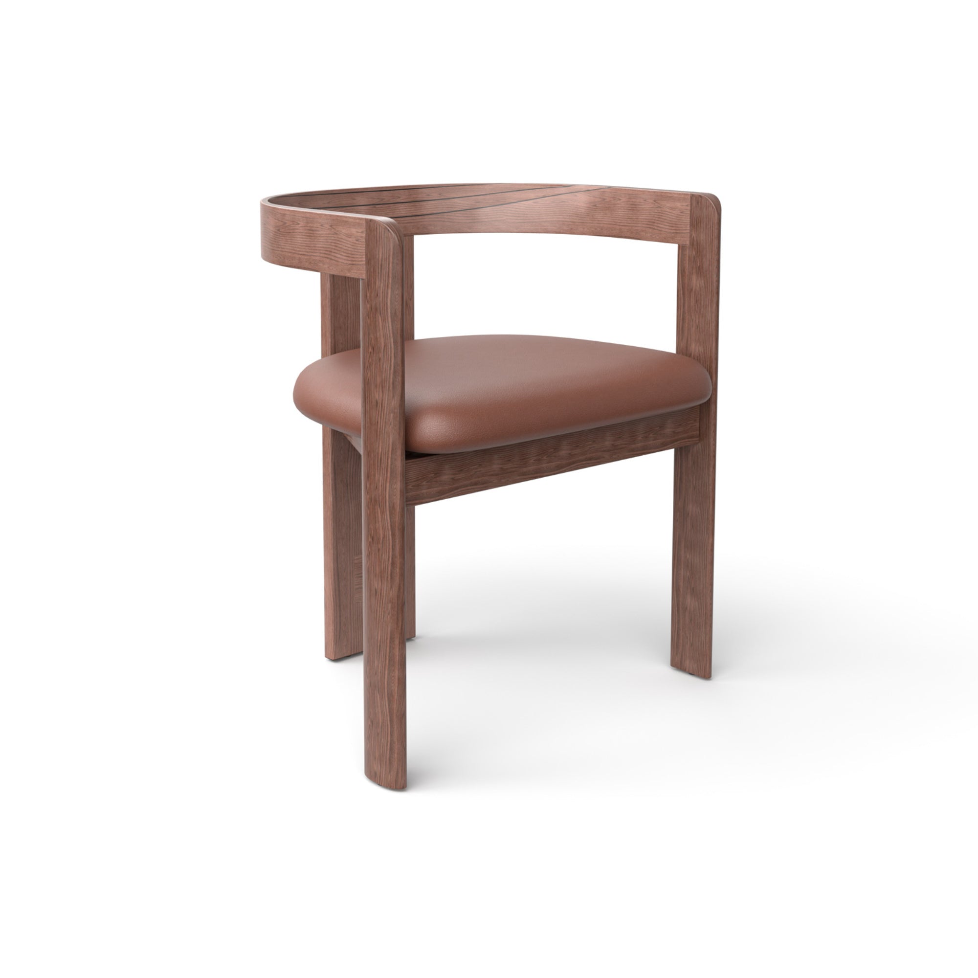 Pigreco 0PGRSD02 Dining Chair - Walnut/Leather 2 (Guarana 2006)-1