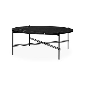 TS 10017134 Round Coffee Table - Black/Black Marquina Marble