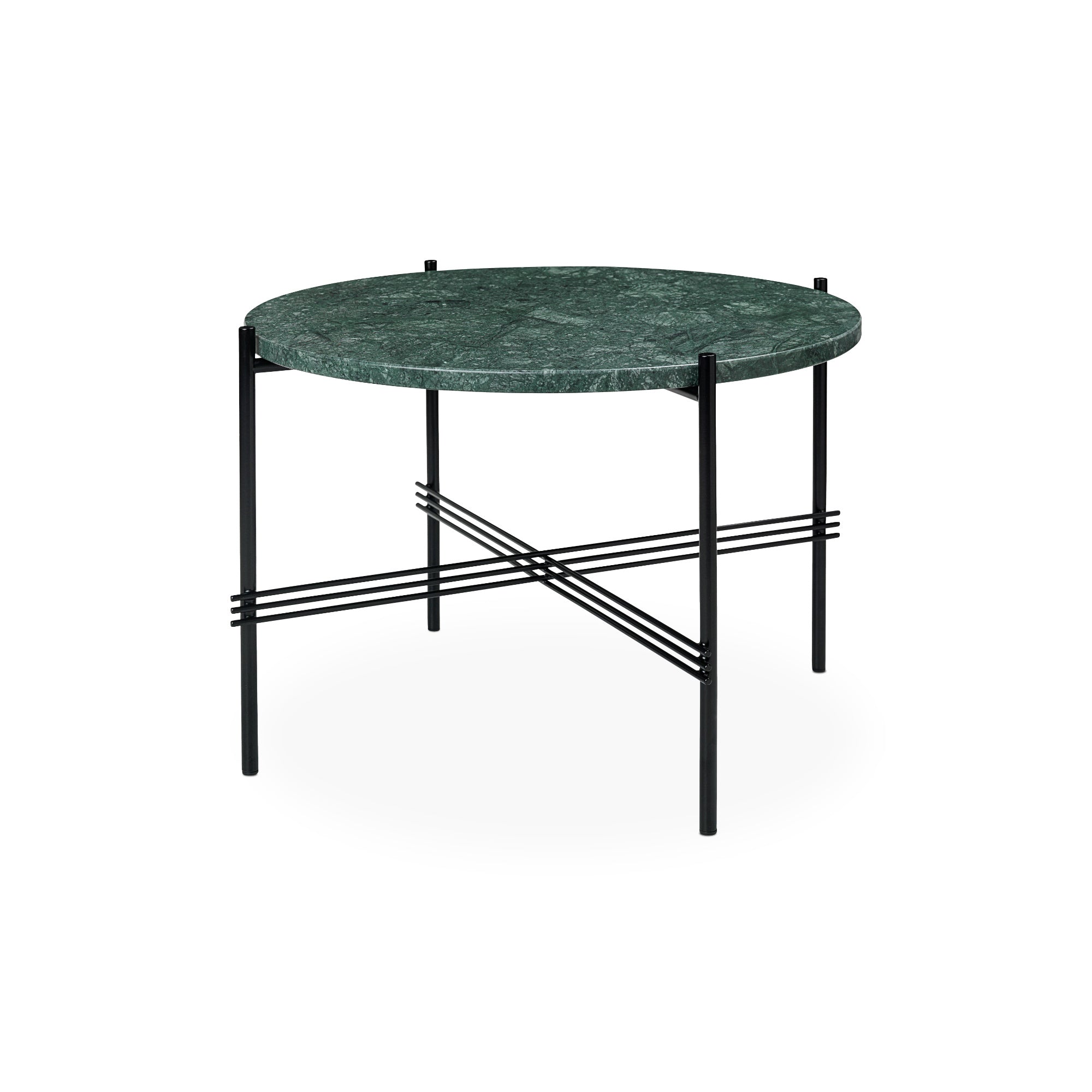 TS 10017141 Round Coffee Table - Black/Green Guatemala Marble-1