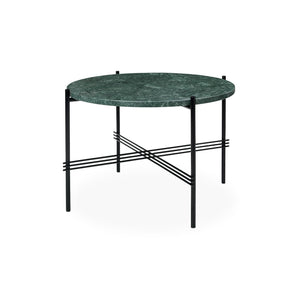 TS 10017141 Round Coffee Table - Black/Green Guatemala Marble