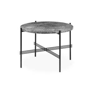 TS 10017141 Round Coffee Table - Black/Grey Emperador Marble