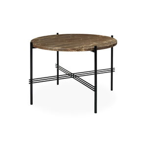 TS 10017146 Round Coffee Table - Black/Brown Emperador Marble