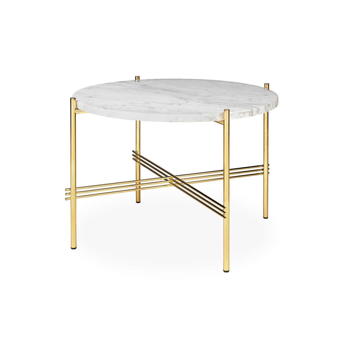 TS Coffee Table – 55x41 / Metal (Gold) / Marble (White Carrara)