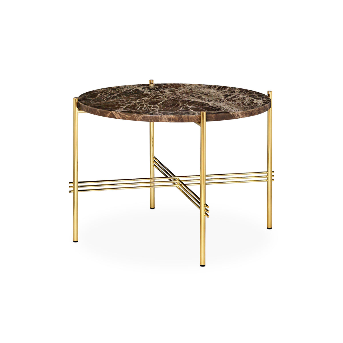 TS Coffee Table – 55x41 / Metal (Brass) / Marble (Brown Emperador)-1